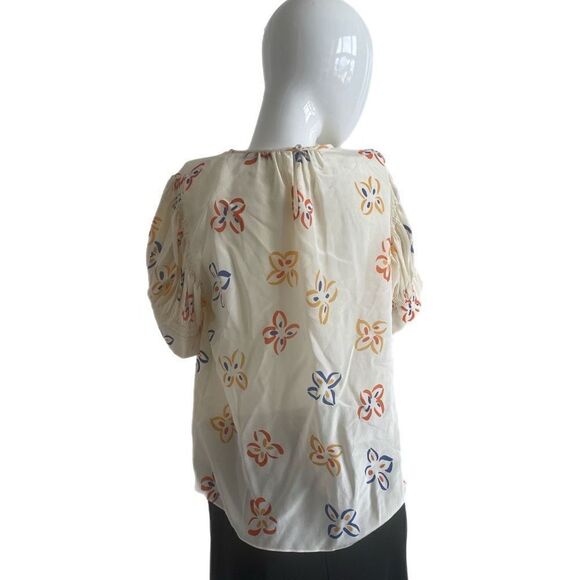 Rebecca Taylor Flame Fleur Silk Blouse - Picture 5 of 11
